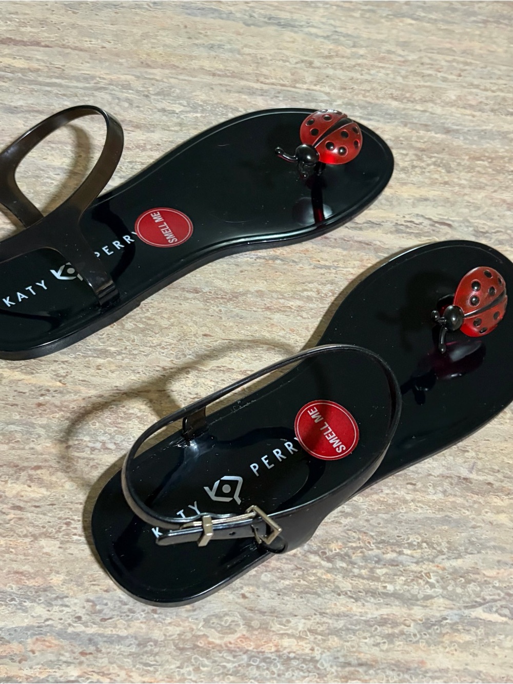 Katy Perry Collections The Geli Black Jelly Sandals with Red Ladybug - Picture 6 of 12